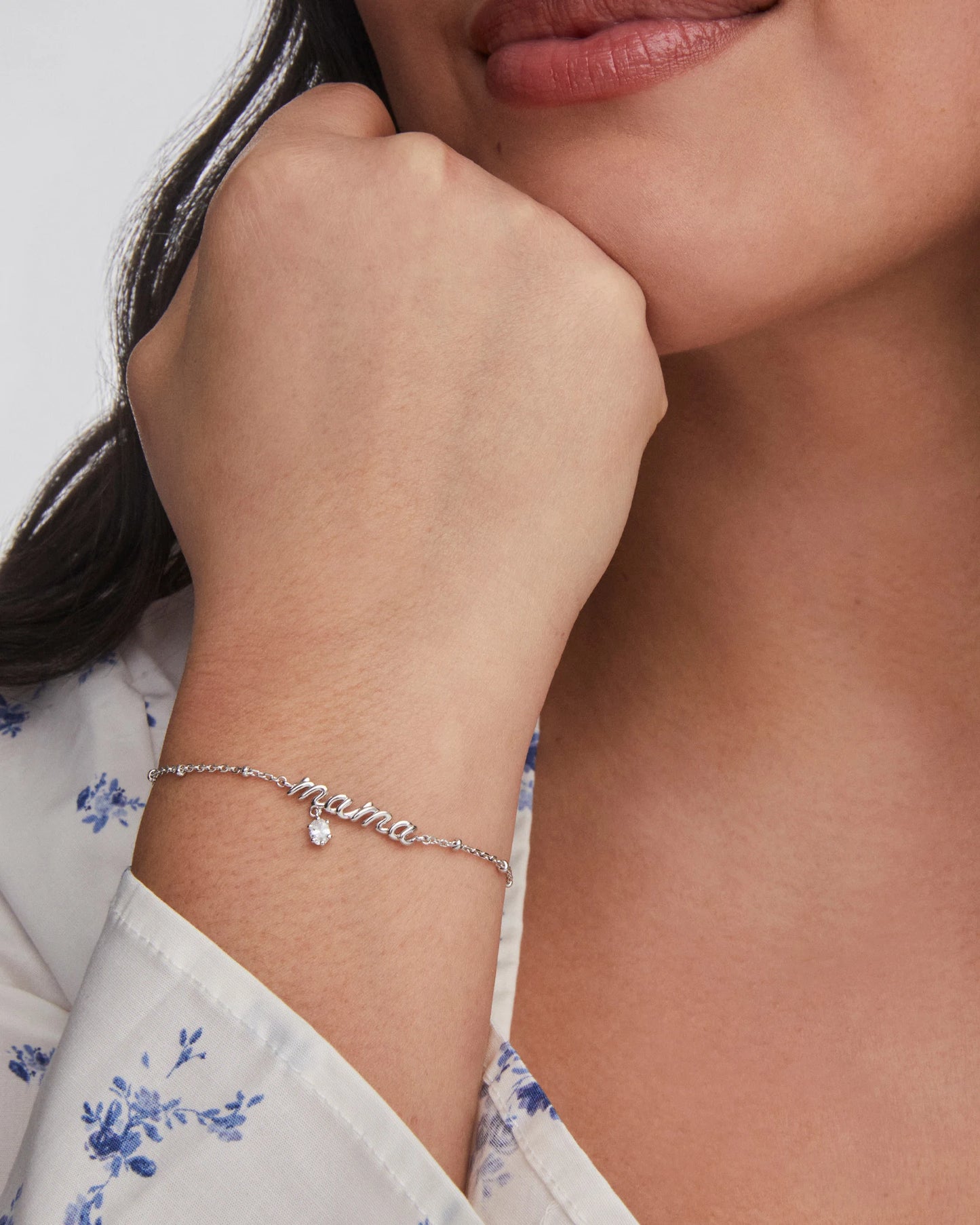 Kendra Scott Mama Crystal Delicate Chain Bracelet Silver-Bracelets-Kendra Scott-B00276RHD-The Twisted Chandelier