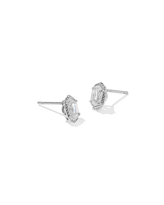 Kendra Scott Mini Ellie Luxe Stud Earrings Silver White CZ-Earrings-Kendra Scott-HOLIDAY2026 KS-The Twisted Chandelier