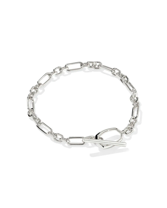 Kendra Scott Sylvia Metal Link And Chain Bracelet Silver-Bracelets-Kendra Scott-B00290RHD-The Twisted Chandelier