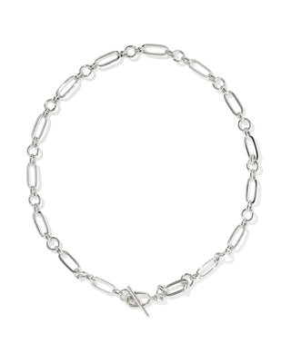 Kendra Scott Sylvia Metal Link And Chain Necklace Silver-Necklaces-Kendra Scott-N01112RHD,Sale Kendra Scott-The Twisted Chandelier
