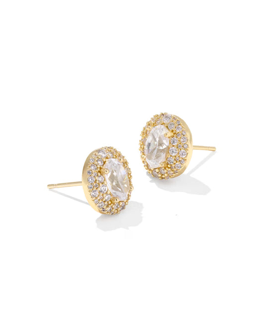 Kendra Scott Bella Stud Earrings Gold White Cz-Kendra Scott-E00931GLD-The Twisted Chandelier
