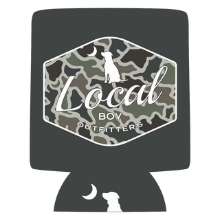 Local Boy Dog & Moon Camo Badge Koozie-Koozies-Local Boy Outfitters-Men's-The Twisted Chandelier