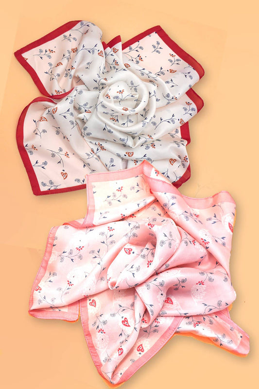 Flower Print Silky Feeling Bandana Scarf-JOSSLYN by wall to wall-The Twisted Chandelier