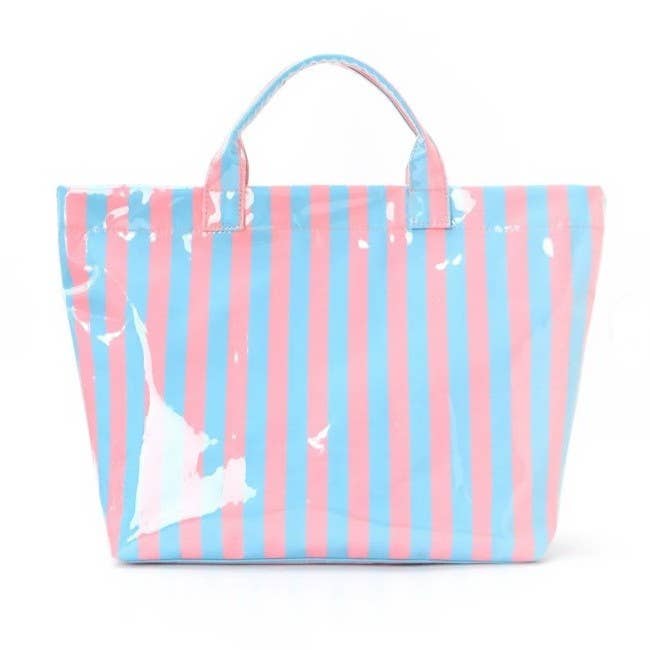 Large Striped Vinyl Tote Bags-JOSSLYN by wall to wall-40P595-The Twisted Chandelier