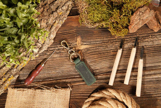 Men’s Leather Keychain, Geniune Leather Keychain-American Leather Goods-Men's-Green-The Twisted Chandelier