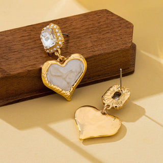 Marbled Enamel Heart Crystal Drop Earrings | 80E62347-JOSSLYN by wall to wall-The Twisted Chandelier