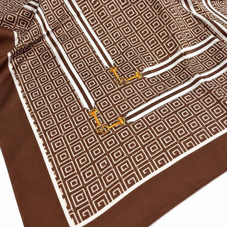 Geometric Print Silk Satin Shawl Scarf | 40SC733-JOSSLYN by wall to wall-The Twisted Chandelier