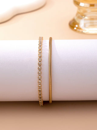 Double Snake Chain Crystal Bracelet-JOSSLYN by wall to wall-80B1653-The Twisted Chandelier