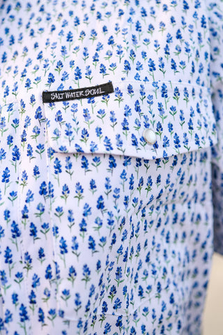 Blue Bonnet Pearl Snap Fishing Shirt-Top-SALT WATER SOUL-FD 05/22/26,Men's-The Twisted Chandelier