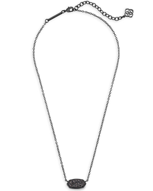 Kendra Scott Elisa Short Pendant Necklace Gunmetal Black Drusy-Necklaces-Kendra Scott-N5067GLD-The Twisted Chandelier