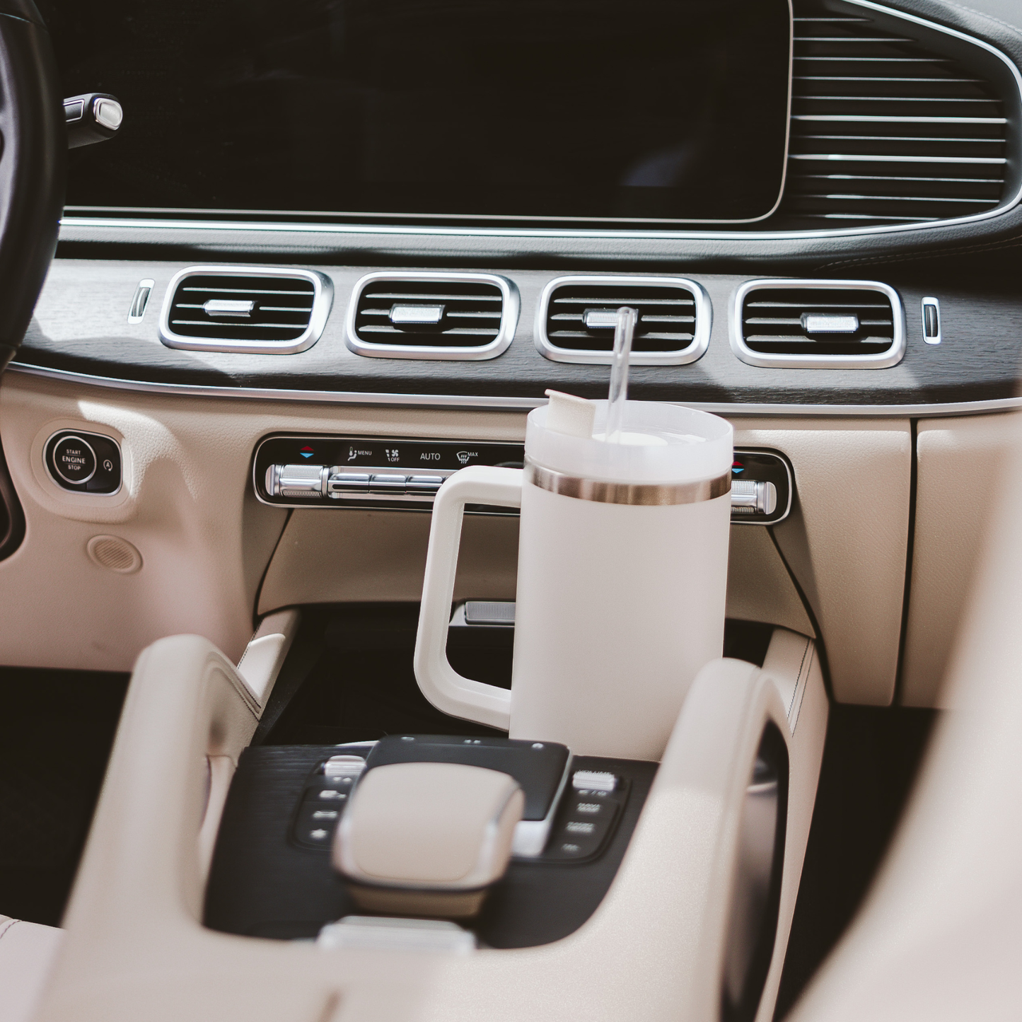 Cream 40 oz Travel Tumbler - Home Decor & Gifts-Sweet Water Decor-The Twisted Chandelier