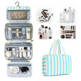 Striped Hanging Toiletry & Makeup Organizer Bag | 40P599-JOSSLYN by wall to wall-The Twisted Chandelier