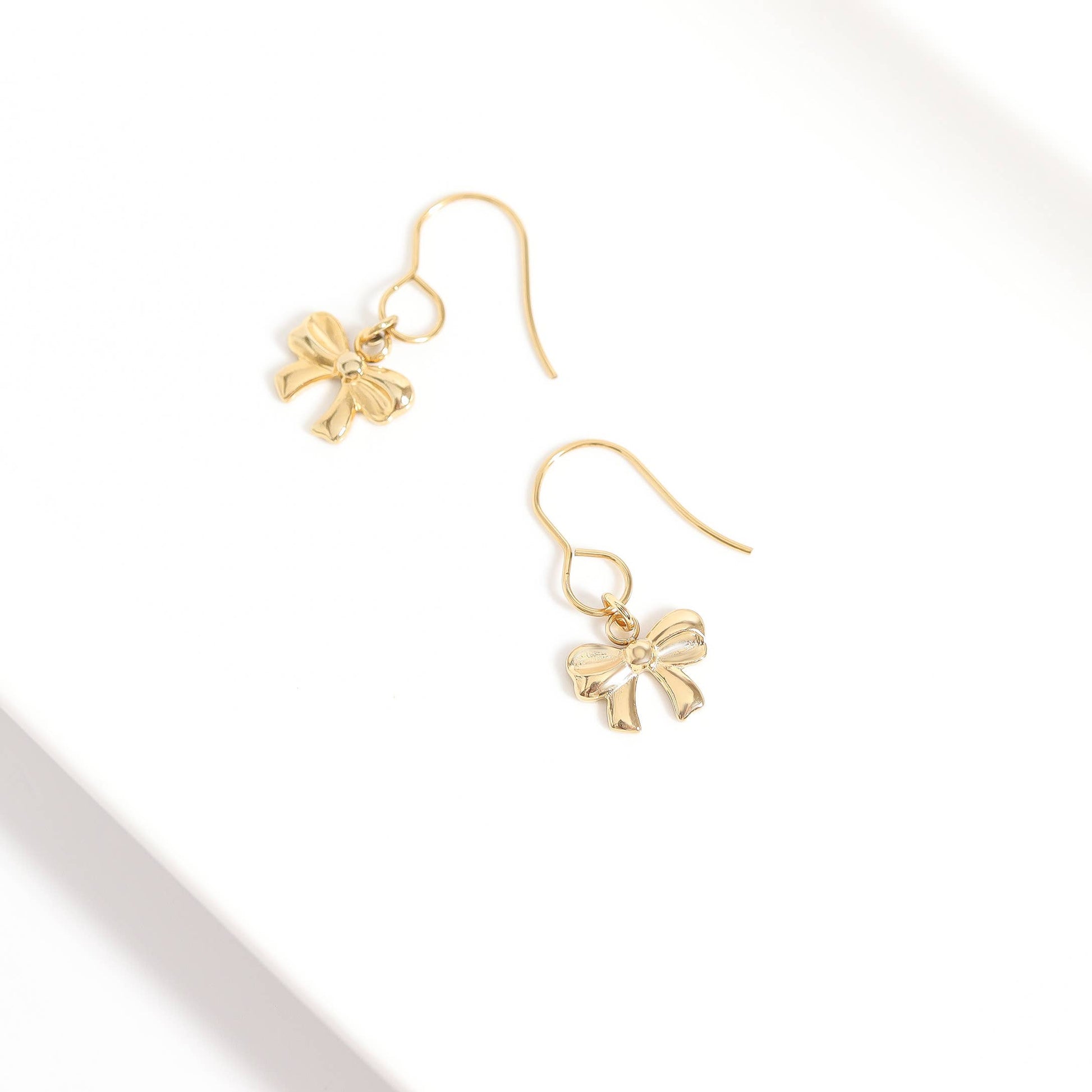 18K Gold PVD Stainless Steel Ribbon Bow Charm-WJW-The Twisted Chandelier