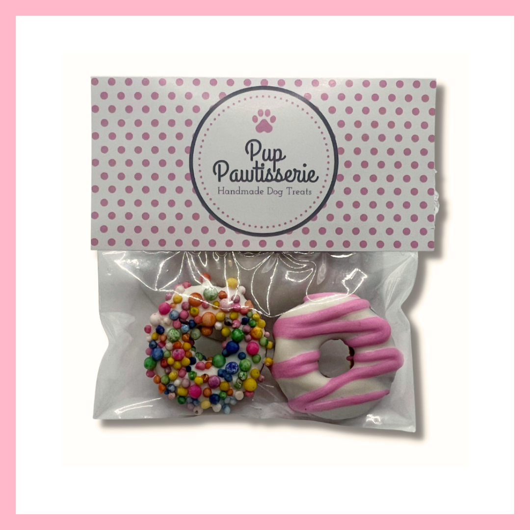 2 Pack Mini Donuts - Multicolored Sprinkles-dog treat-Pup Pawtisserie--The Twisted Chandelier
