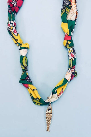 Handcrafted Scarf Interchangeable Charm Necklace-JOSSLYN by wall to wall-The Twisted Chandelier