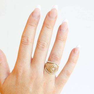 Lexi Beaded Band in Silver-Ring-Beaded Blondes-The Twisted Chandelier