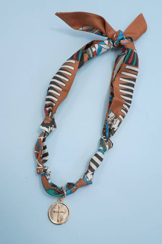 Handcrafted Scarf Interchangeable Charm Necklace-JOSSLYN by wall to wall-The Twisted Chandelier