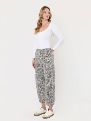 Maxine High Rise Leopard Print Utility Barrel Jeans-Pants-Lovervet by VERVET-bottoms,Fall Favorites,LV2309LPD,NewArrival-The Twisted Chandelier