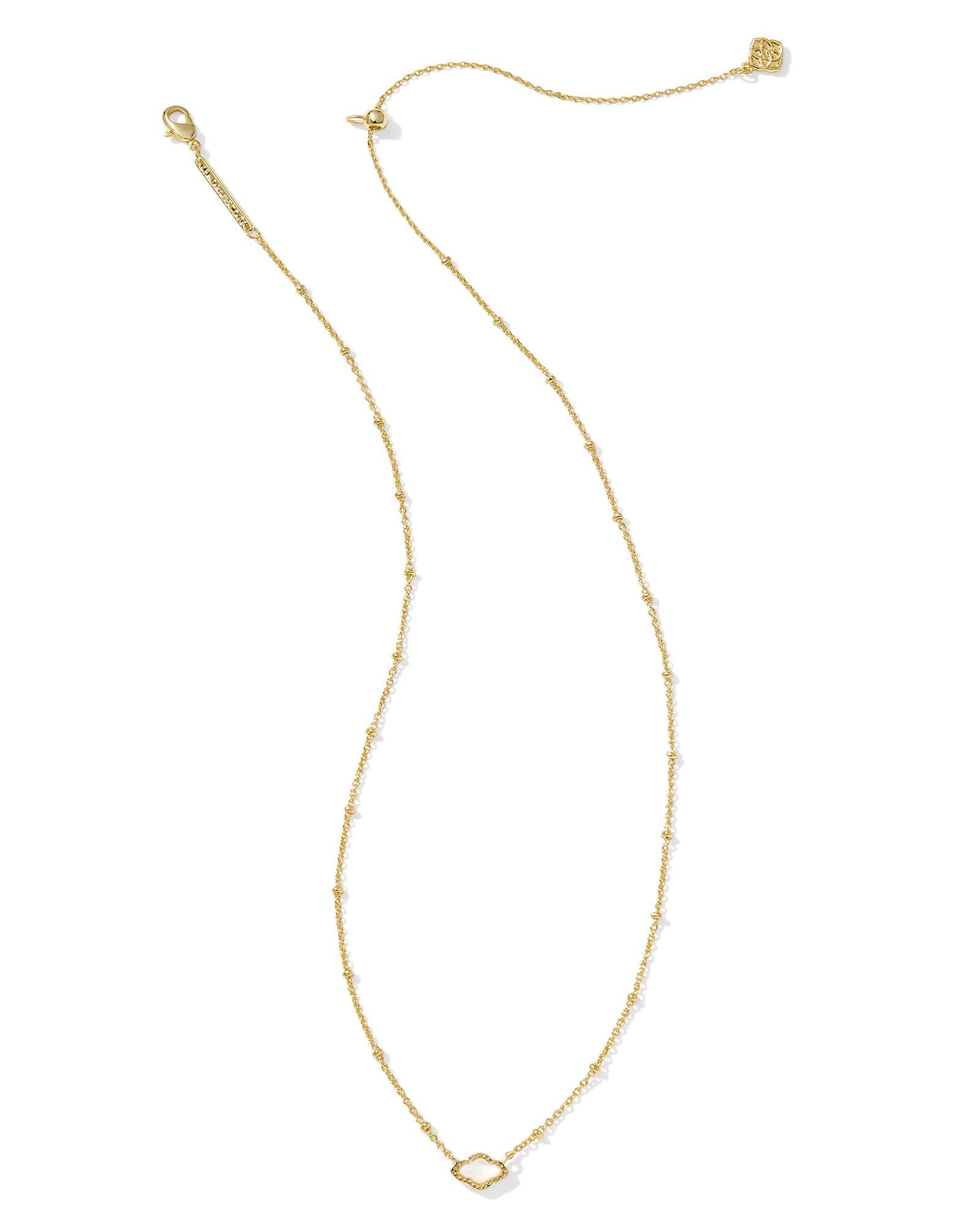 Kendra Scott Mini Abbie Satellite Short Pendant Necklace Gold Ivory Mother of Pearl-Necklaces-Kendra Scott-N00881GLD-The Twisted Chandelier