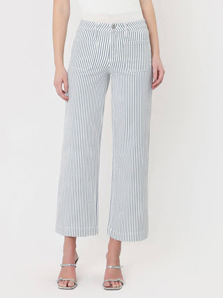 Hollis High Rise Patch Pocket Crop Striped Wide Leg Jeans-Pants-Lovervet by VERVET-bottoms,LV2292STR-24-The Twisted Chandelier