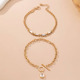 Multi Baguette Crystals & Toggle Clasp Bracelet-JOSSLYN by wall to wall-80B1650-The Twisted Chandelier