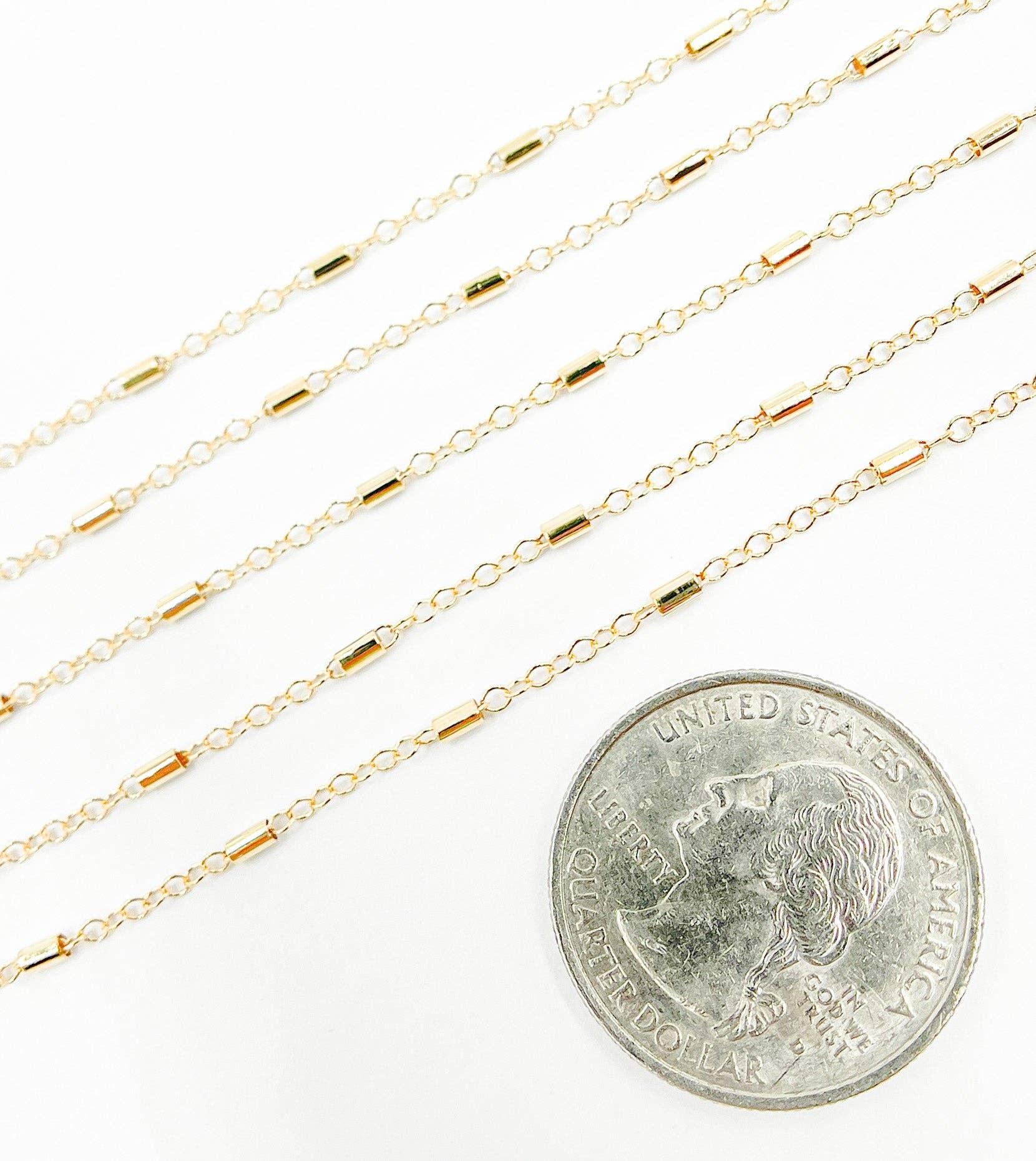 Bria - 14K Gold Filled Tube Size Satellite Chain. 1203GF-Permanent Jewelry-Jewels & Chains-The Twisted Chandelier