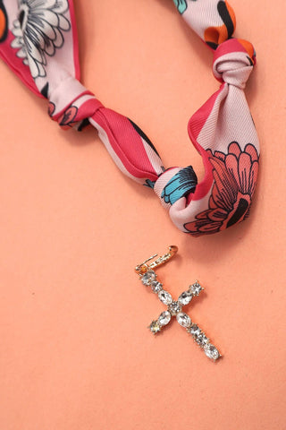 Handcrafted Scarf Interchangeable Charm Necklace-JOSSLYN by wall to wall-The Twisted Chandelier