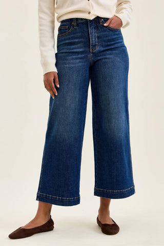 Claudia Ankle Wide Dark Deep Indigo Jeans-Pants-Judy Blue Jeans-bottoms-0(24)-The Twisted Chandelier