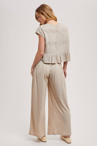 Bellamy Relaxed Knit Smocked Top and Wide Pants Set-Outfit Sets-Bluivy-Fall Favorites,NewArrival-The Twisted Chandelier