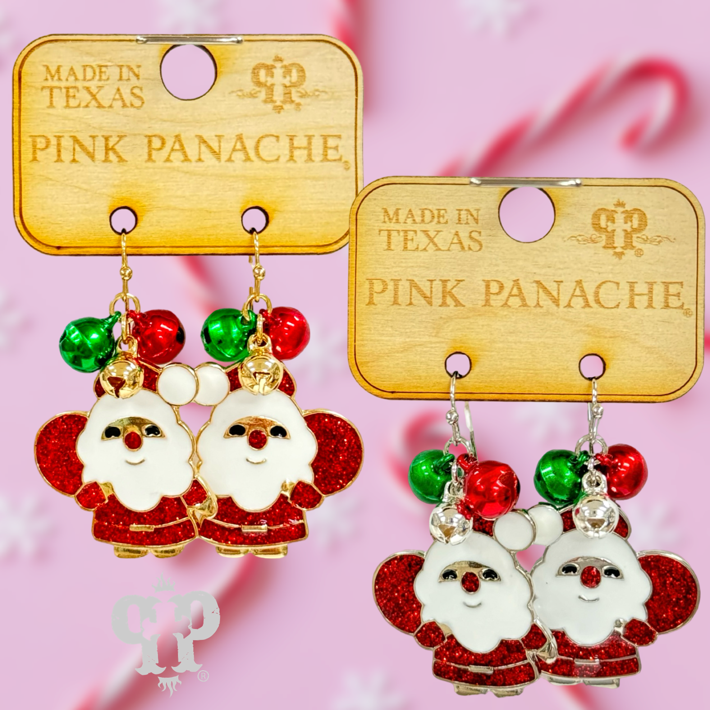 Pink Panache Santa Charm Earrings-Pink Panache Brands--The Twisted Chandelier