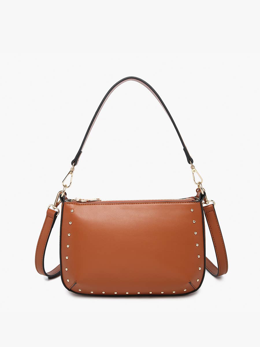 Carmen Studded Crossbody w/ Shoulder Strap-Jen & Co.-Brown-The Twisted Chandelier