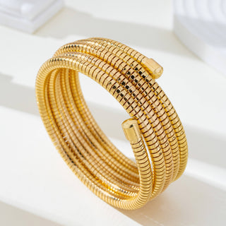 Flexible Coil Snake Chain 4 Row Bracelet-JOSSLYN by wall to wall-80B1709-The Twisted Chandelier