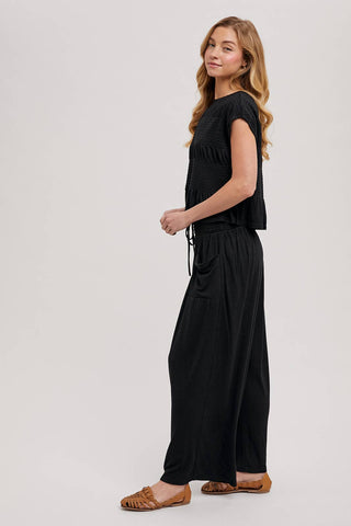 Bellamy Relaxed Knit Smocked Top and Wide Pants Set-Outfit Sets-Bluivy-Fall Favorites,NewArrival-The Twisted Chandelier