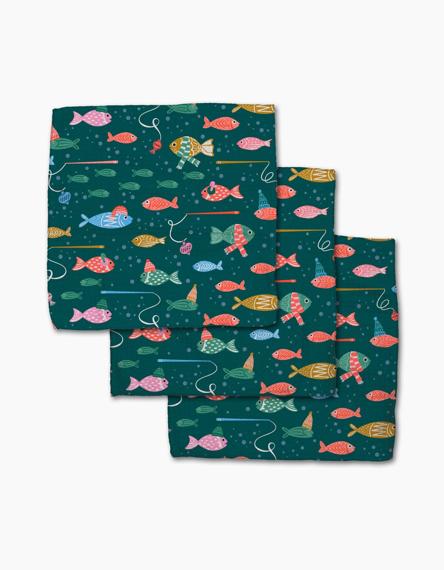 Holiday Fish Dishcloth Set-Geometry-The Twisted Chandelier