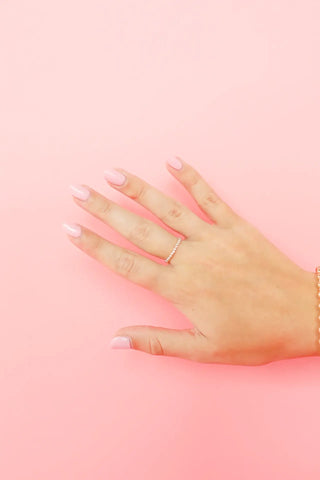 Lexi Beaded Band in Silver-Ring-Beaded Blondes-The Twisted Chandelier