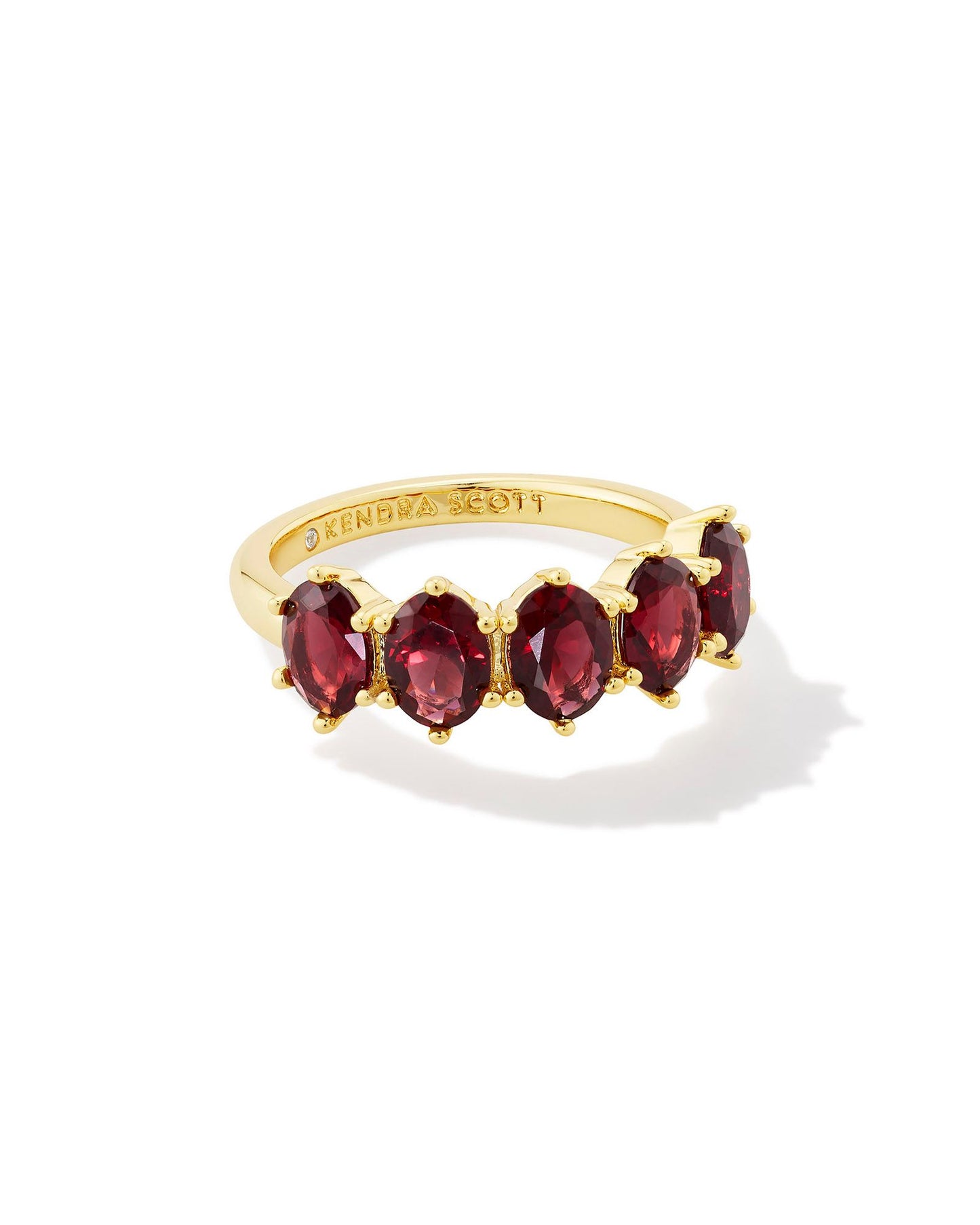 Kendra Scott Cailin Crystal Band Ring Gold Burgundy Crystal Size 6-Rings-Kendra Scott-R1313GLD-The Twisted Chandelier