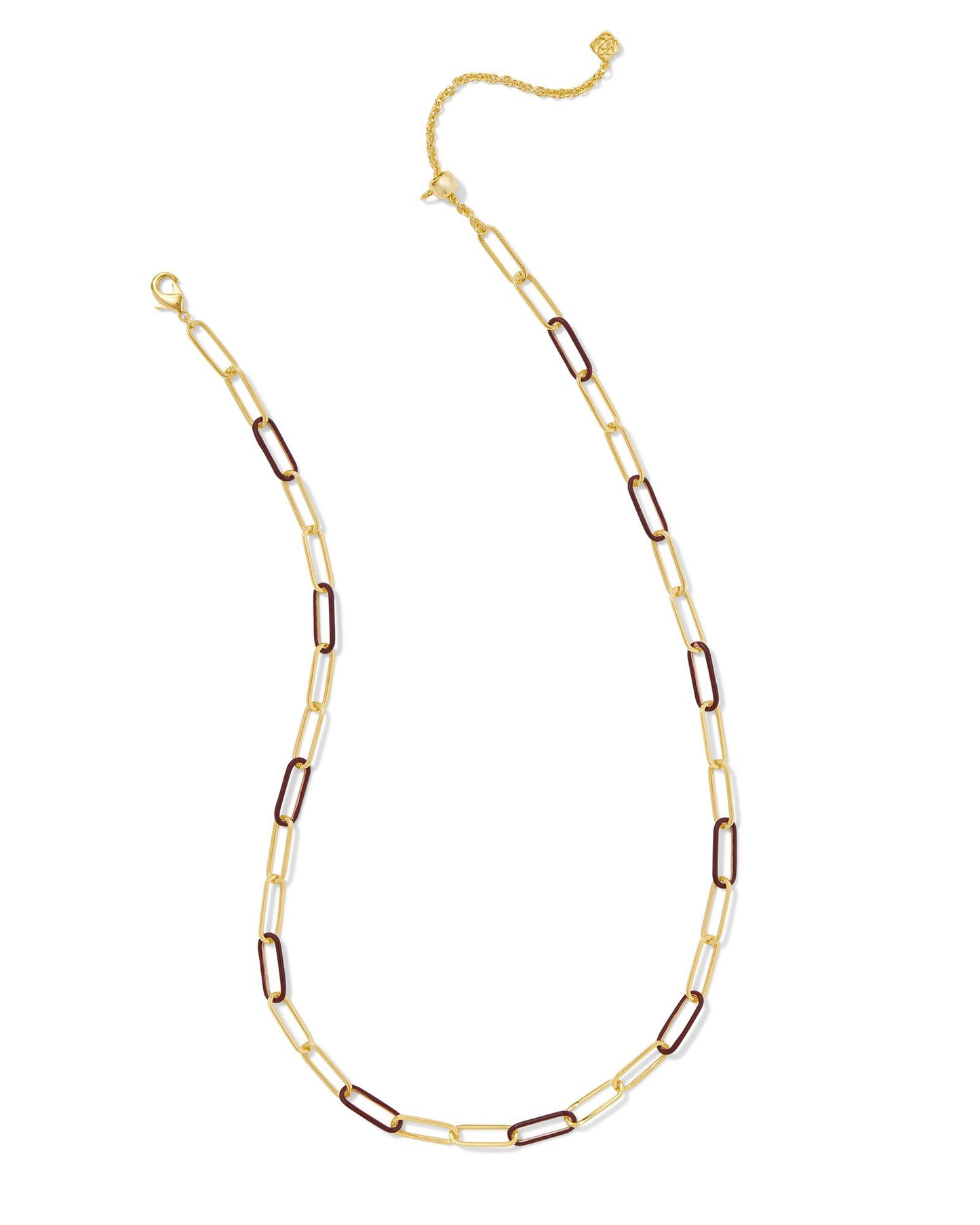 Kendra Scott Ainsley Convertible Chain Necklace Gold Burgundy Enamel-Necklaces-Kendra Scott-CR 07/31/24, FD 07/31/24, gameday, N00718GLD-The Twisted Chandelier