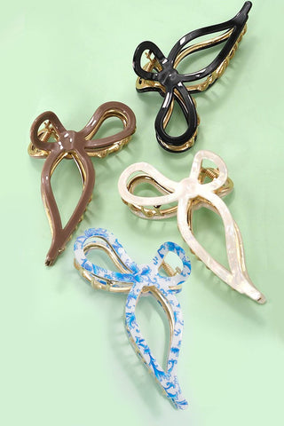 Jumbo Cellulose Casting Bow Hair Claw Clips-JOSSLYN by wall to wall-The Twisted Chandelier
