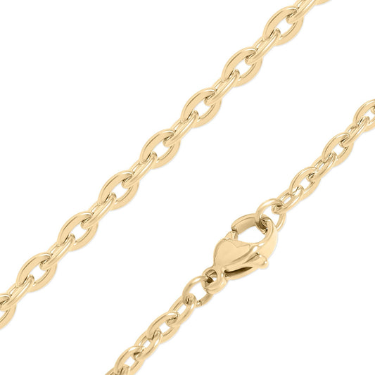 18K Gold PVD Stainless Steel Flat Oval Loop Chain-WJW-The Twisted Chandelier
