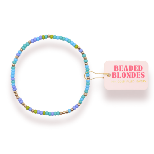 Blues and Green Sprinkle Anklet-Beaded Blondes-The Twisted Chandelier