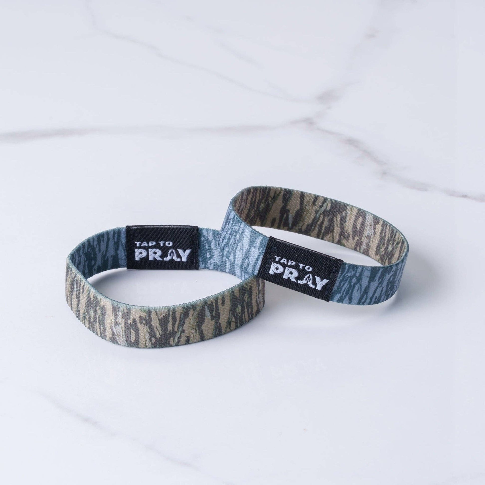 Tap To Pray™ Wristbands - Tree Bark Camo Brown & Grey-Versible-The Twisted Chandelier