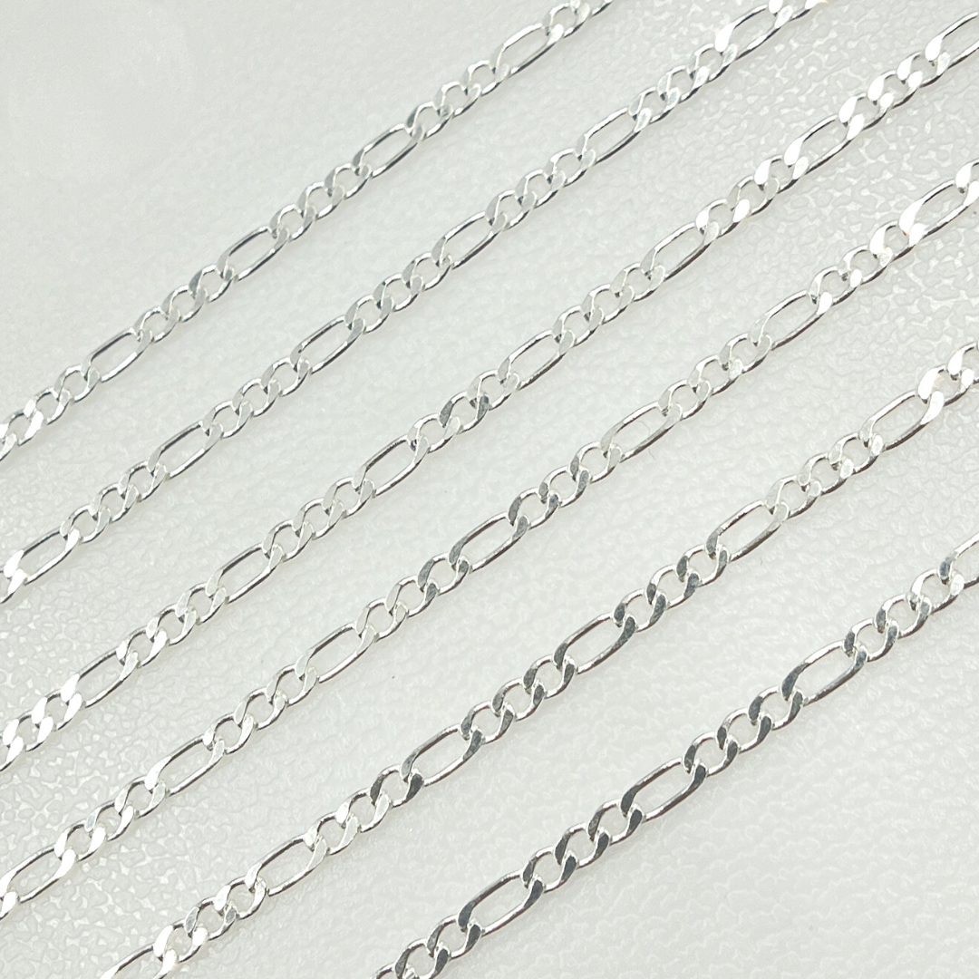 Parker - 925 Sterling Silver Flat Figaro Link Chain. Y110SS-Permanent Jewelry-Jewels & Chains-The Twisted Chandelier