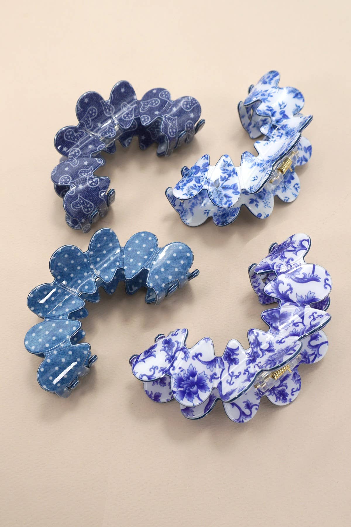 Vintage Porcelain Style Half Moon Hair Claw Clips-JOSSLYN by wall to wall-40H900-The Twisted Chandelier