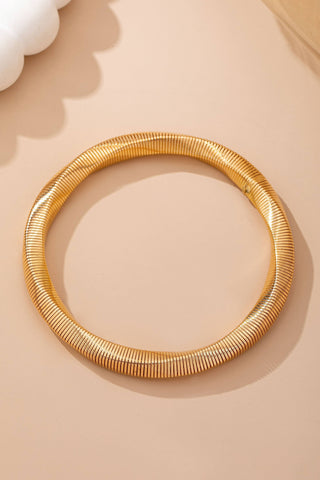 Gold-Tone Flexible Omega Chain Bangle-JOSSLYN by wall to wall-80B1688-The Twisted Chandelier