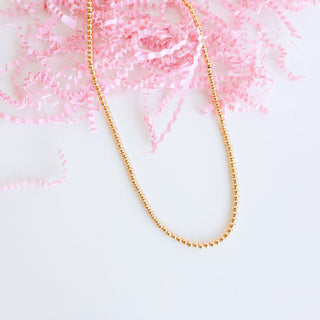 3MM Gold Beaded Necklace-Beaded Blondes-The Twisted Chandelier