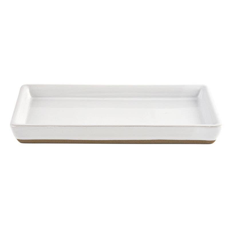 White Stoneware Tray - Home Decor & Gifts-Sweet Water Decor--The Twisted Chandelier