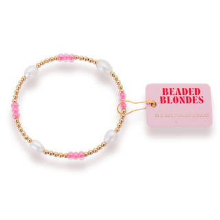 Hot Pink Pearl Poppi Bracelet-Beaded Blondes-The Twisted Chandelier