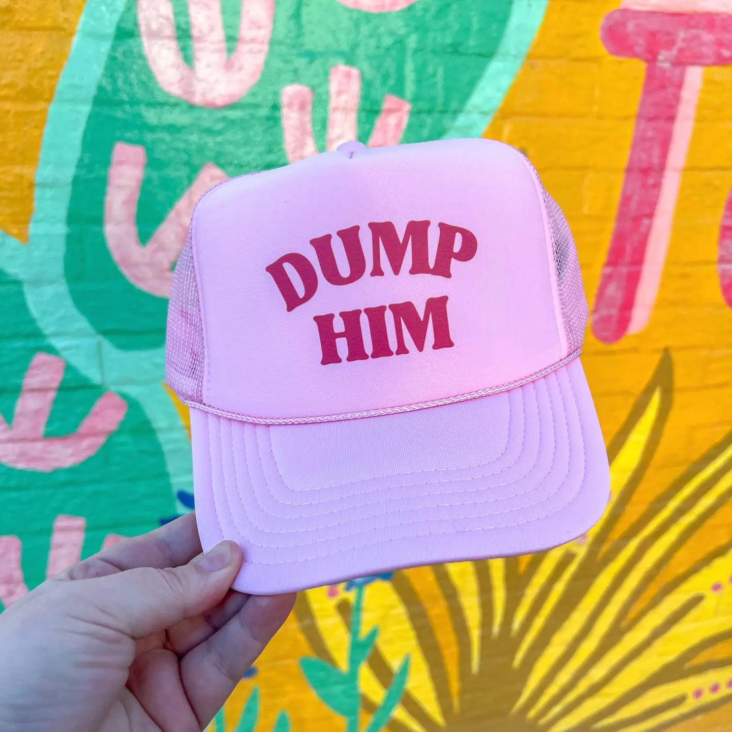 Dump Him Snapback Foam Trucker Hat-Trucker Hat-Turquoise & Tequila-CR 04/21/25-The Twisted Chandelier