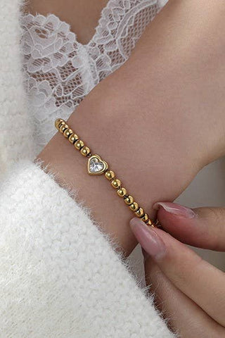 18K Stainless Steel Tarnish Free Beaded Bracelet-JOSSLYN by wall to wall-GOLD-The Twisted Chandelier