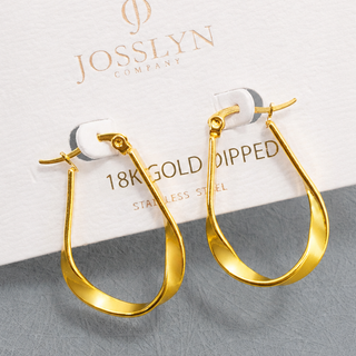 18K STAINLESS STEEL WATERPROOF TARNISH FREE HOOPS | 40E490-JOSSLYN by wall to wall-The Twisted Chandelier